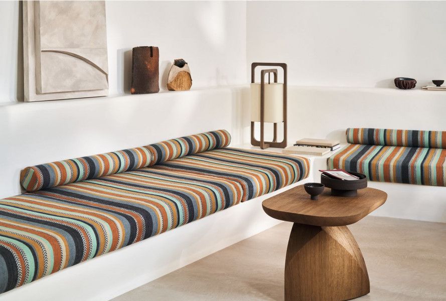 Tissu jute rayé Casamance COSTA NOVA