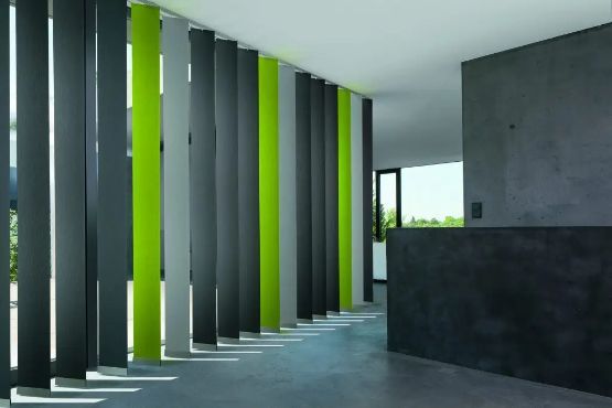 store lamelle verticale vert gris