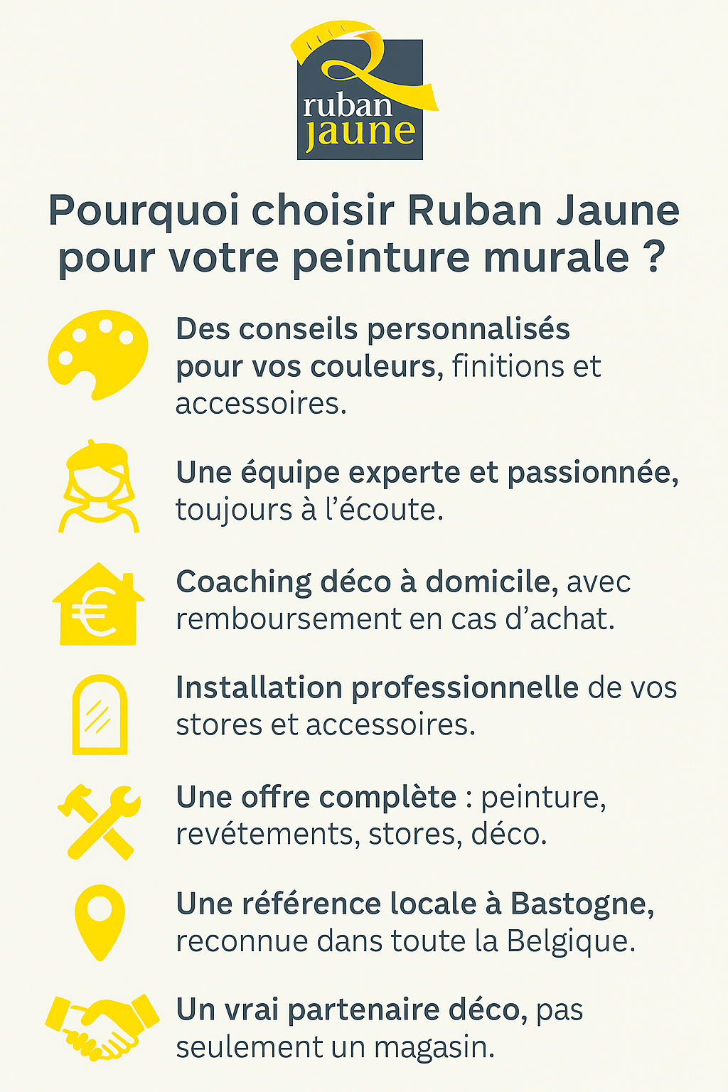 Choisir Ruban Jaune peinture murale Belgique